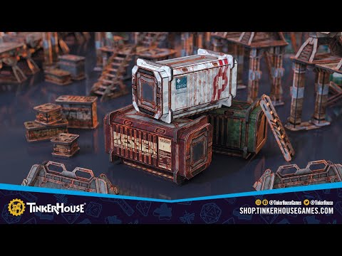 Pathfinder Container Cargo Containers 5 – Add-on | 28–32mm Sci-Fi Terrain – Tinkerhouse, Inc.