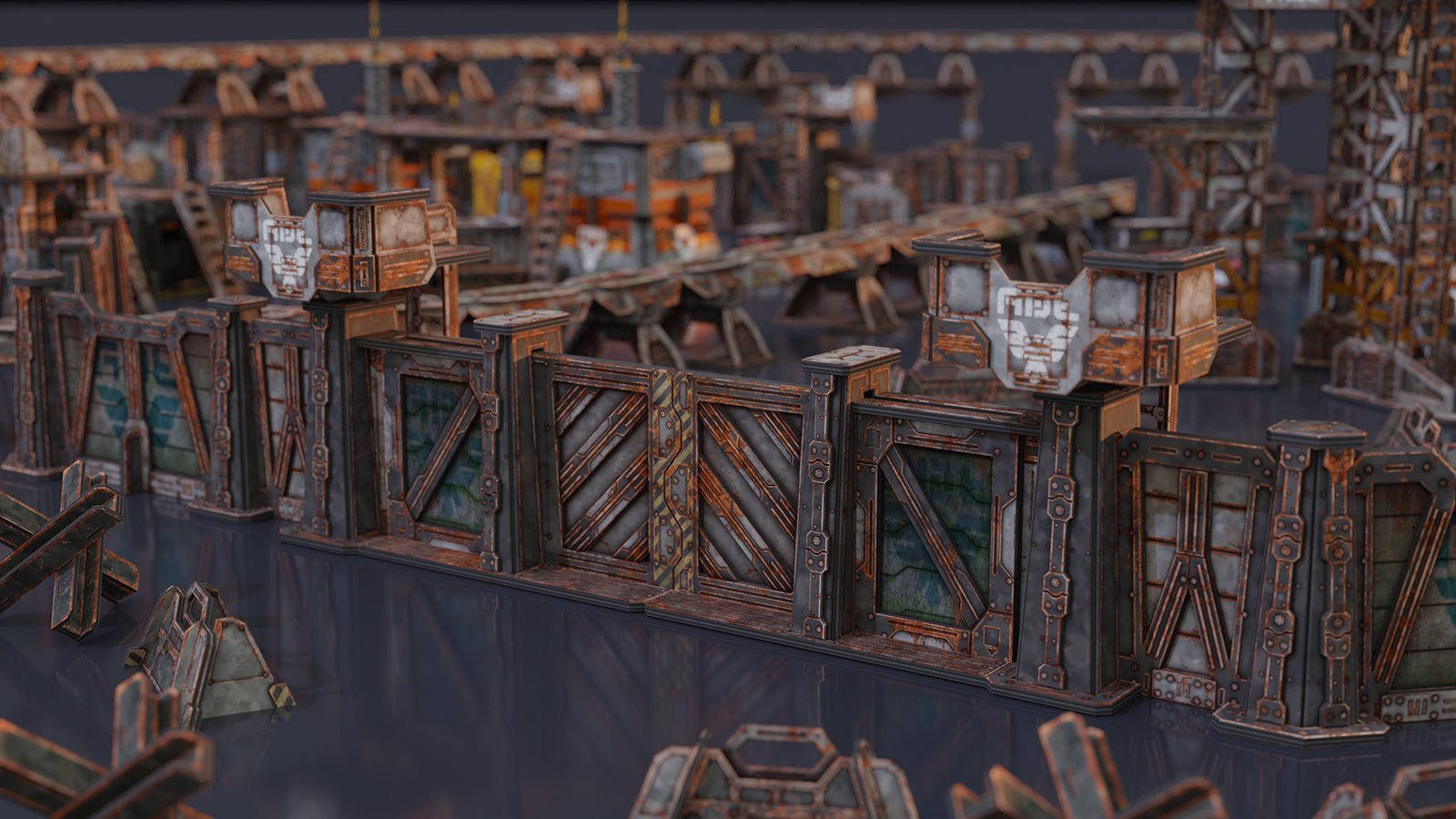 TinkerTurf Sci-Fi Terrain: Perimeter Gate Set - Modular Guard Towers, Easy Assembly, Full Color 4 thumbnail image